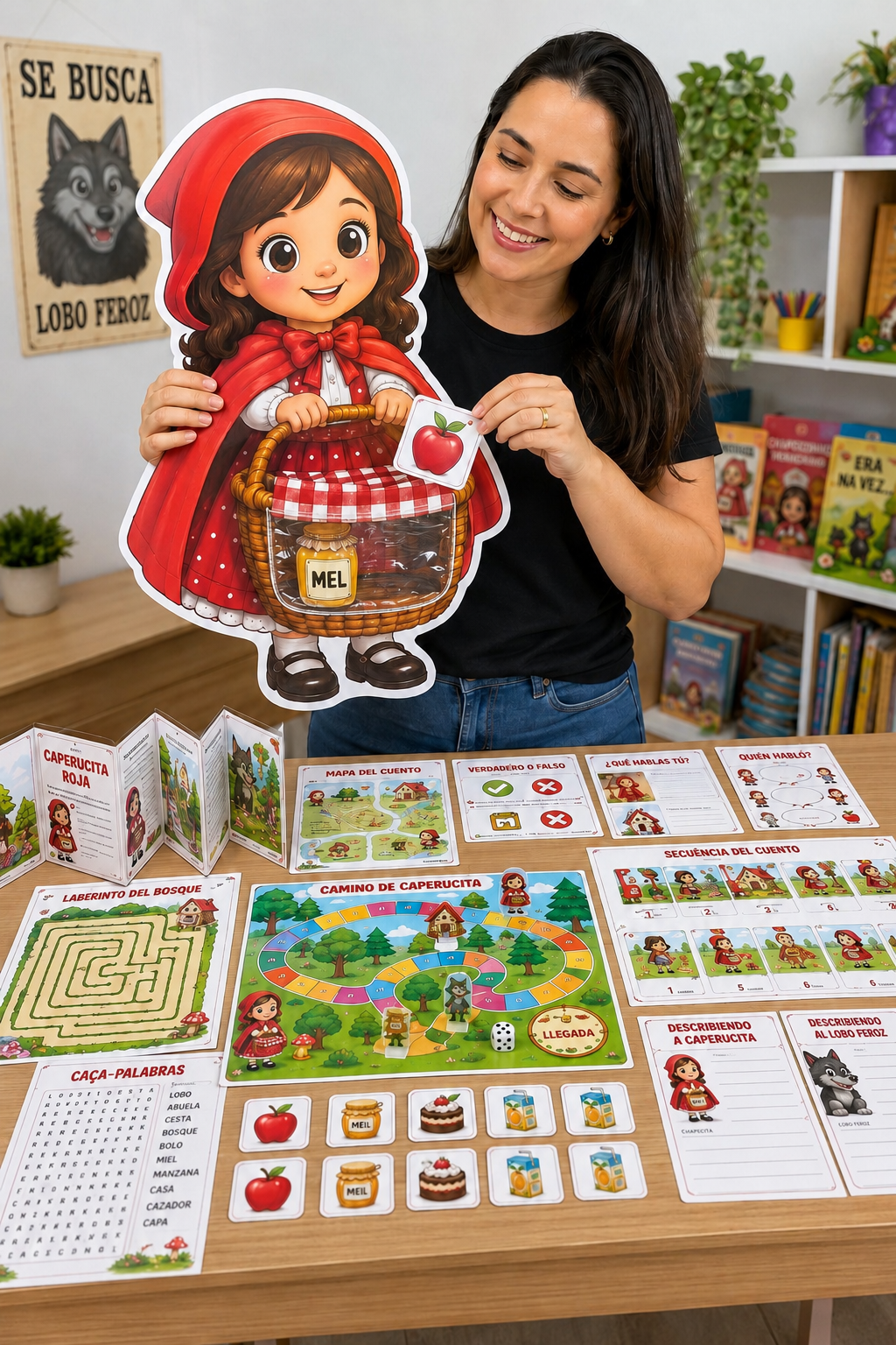 Kit Interactivo Caperucita Roja con todos los recursos temáticos